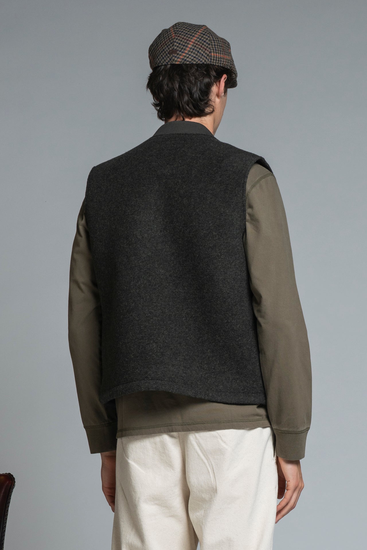 TERRY GILET IN BOILED WOOL