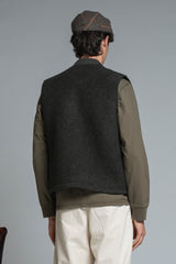 TERRY GILET IN BOILED WOOL