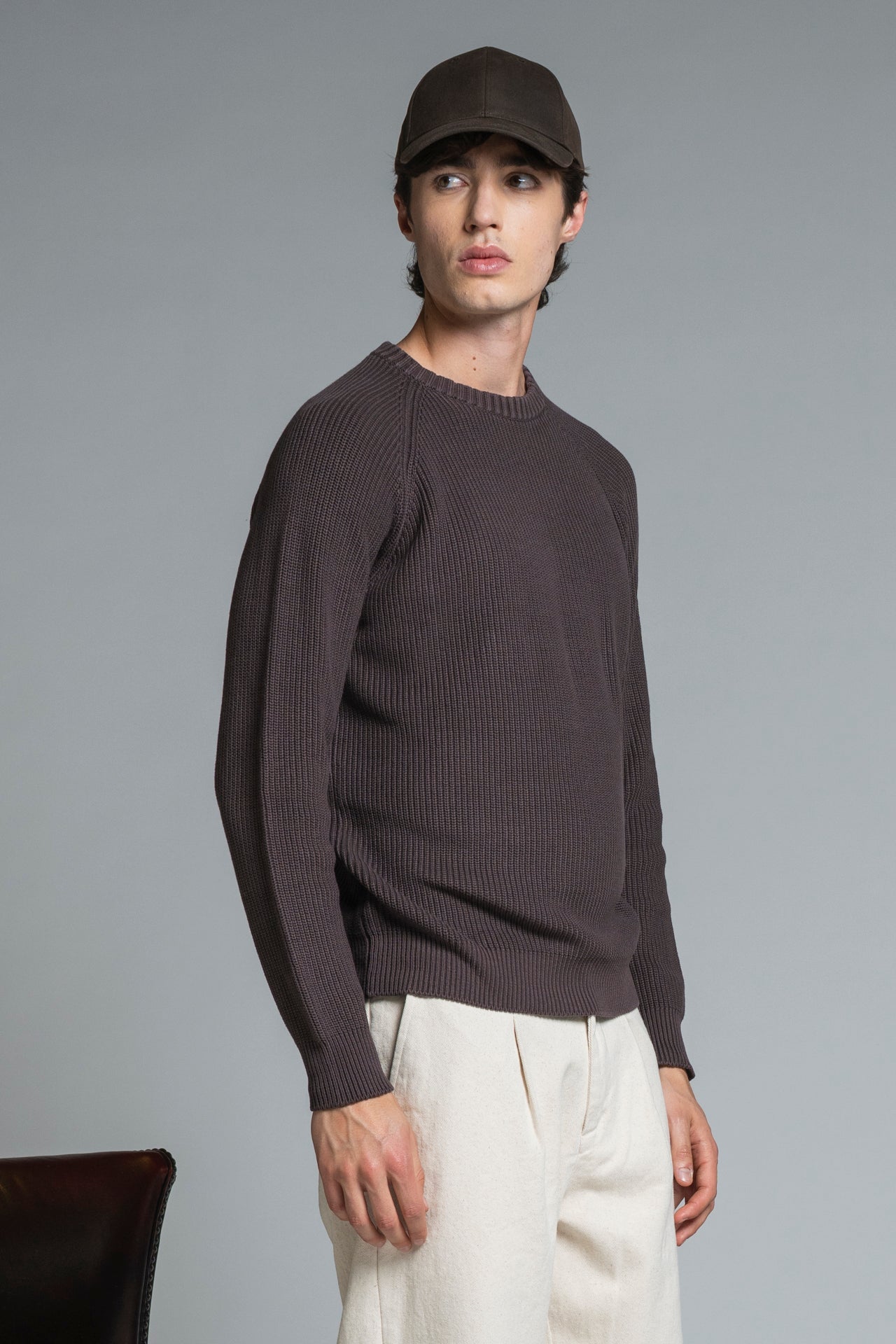 SIMON ROUND NECK IN COTTON STONE WASH