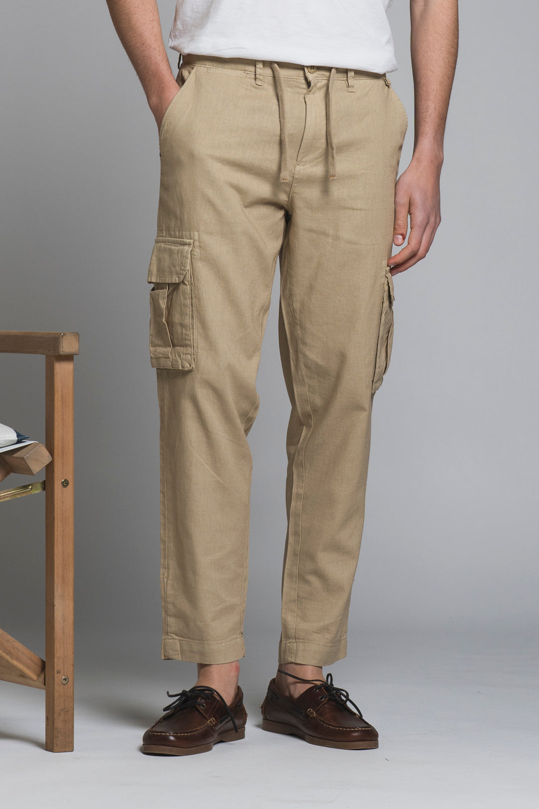 ELMON CARGO LONG IN MIXED LINEN