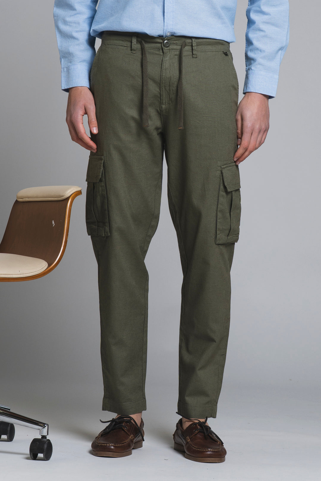 ELMON CARGO LONG IN MIXED LINEN