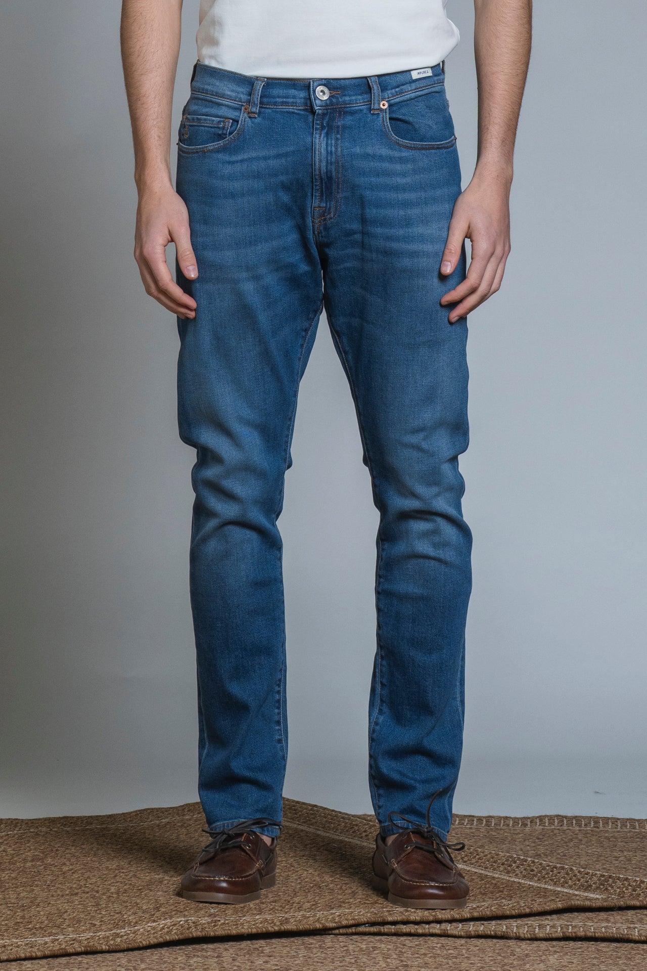 FREDDIE CHINO LONG SLIM 5 PKT IN DENIM