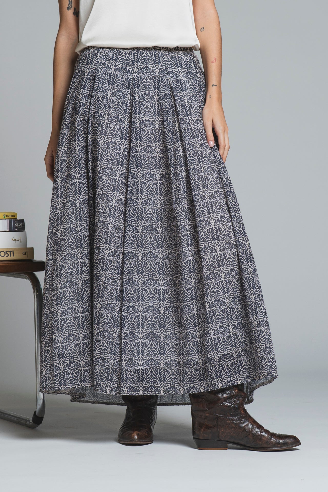 GINA SKIRT LONG IN MUSSOLA