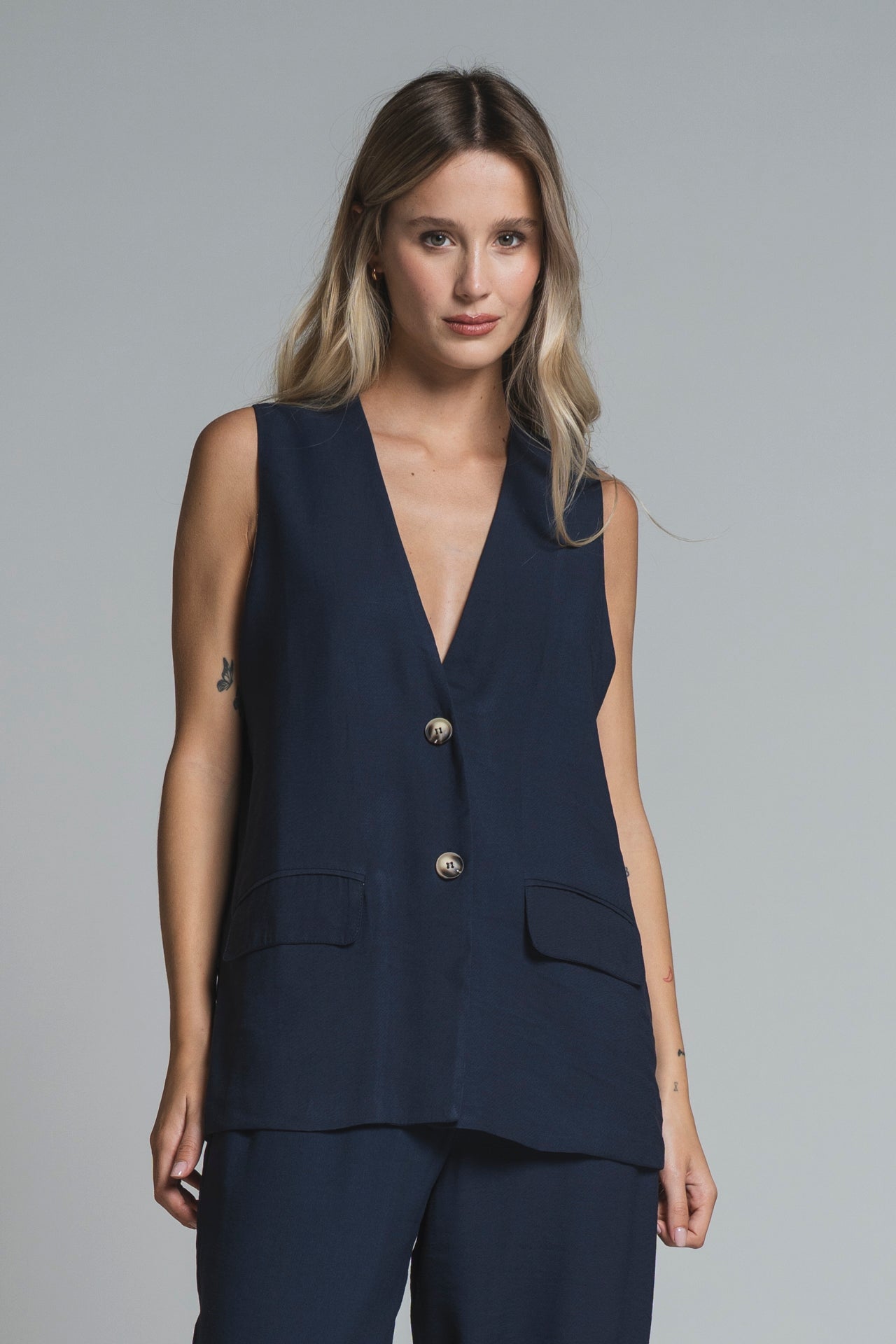 GIULY GILET IN MIXED VISCOSE