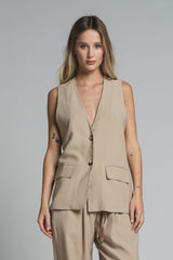 GIULY GILET IN MIXED VISCOSE