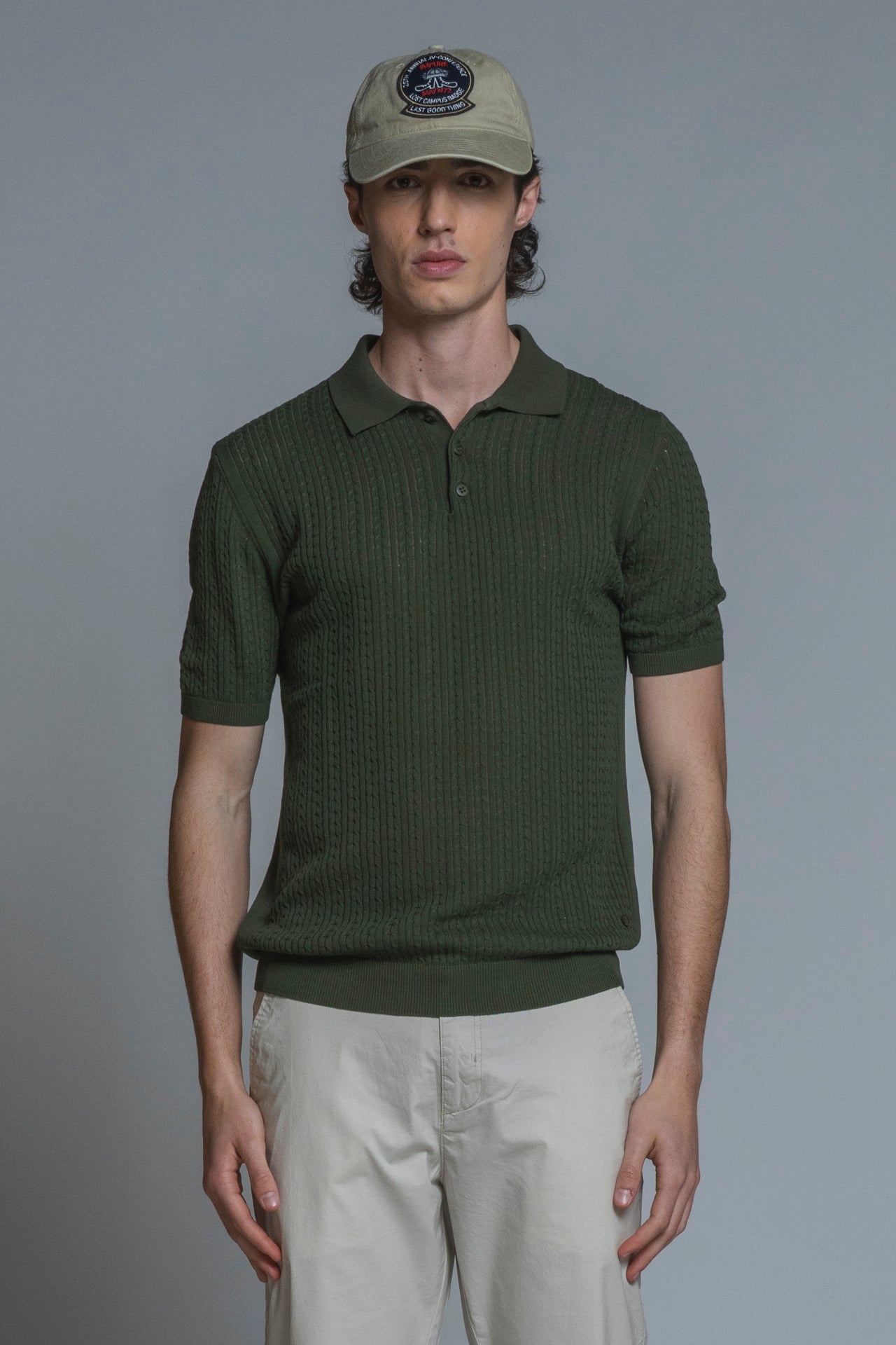 HILLS POLO CABLE IN COTTON CREPE