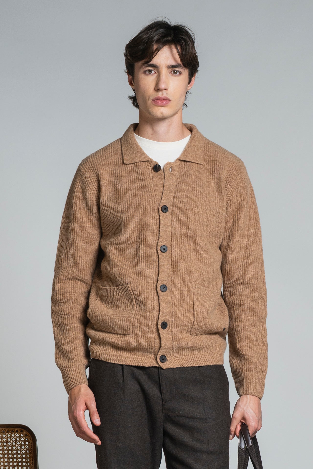 HUGO CARDIGAN SHIRT IN LAMBSWOOL