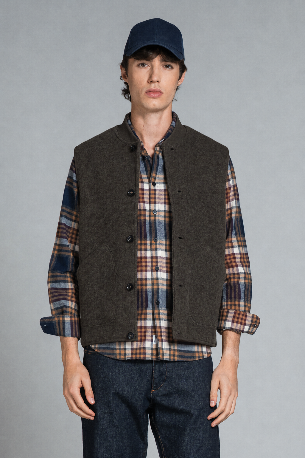 DEAN GILET IN BOILED WOOL