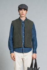 TERRY GILET IN BOILED WOOL
