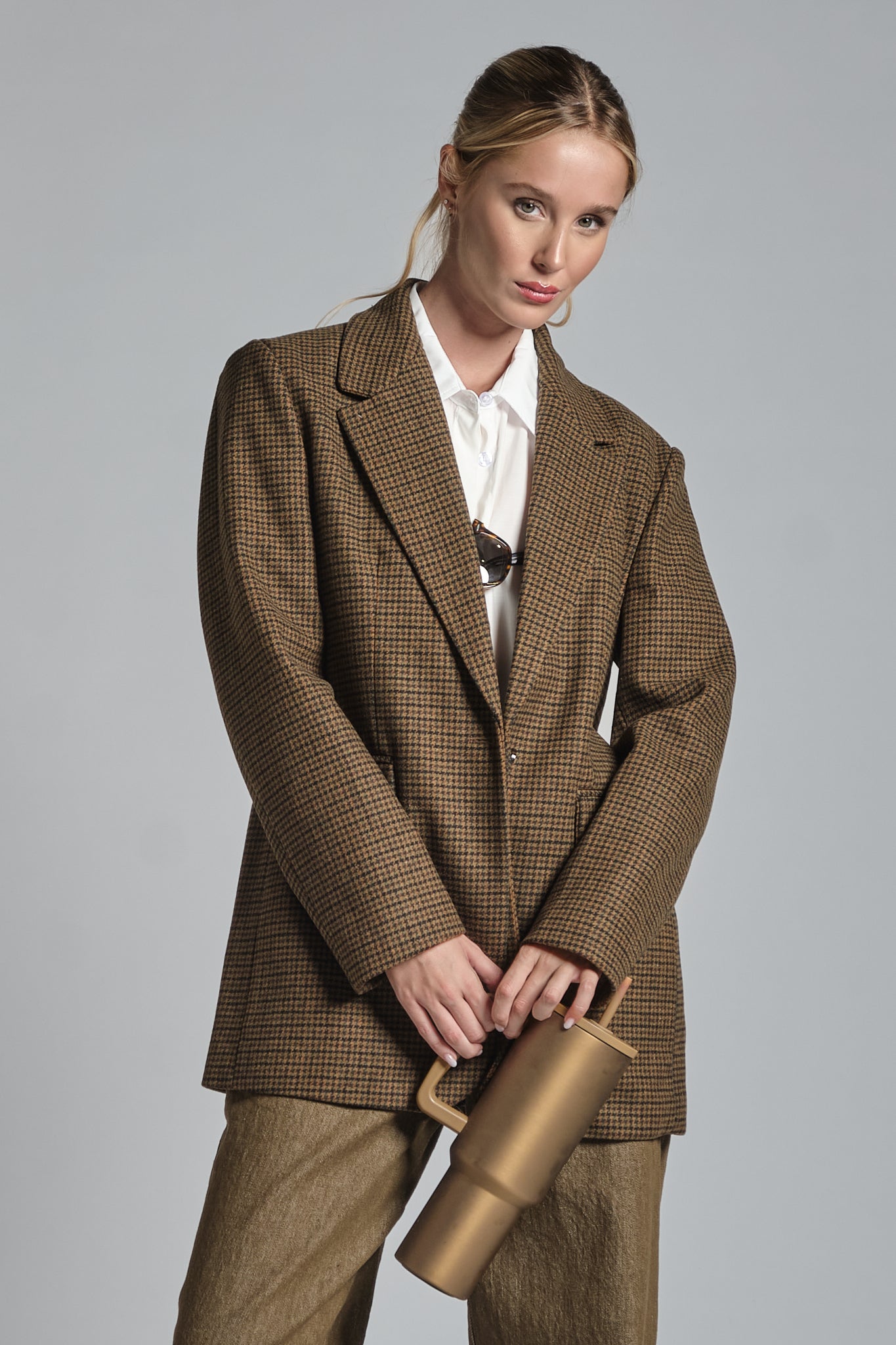 JULIA BLAZER 1 BUTTON IN MIXED WOOL