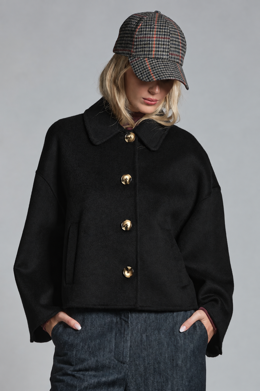 LULU JACKET CROPPED IN MIXED WOOL