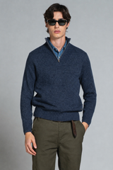 ADAM TURTLENECK ZIP IN MOULINE'
