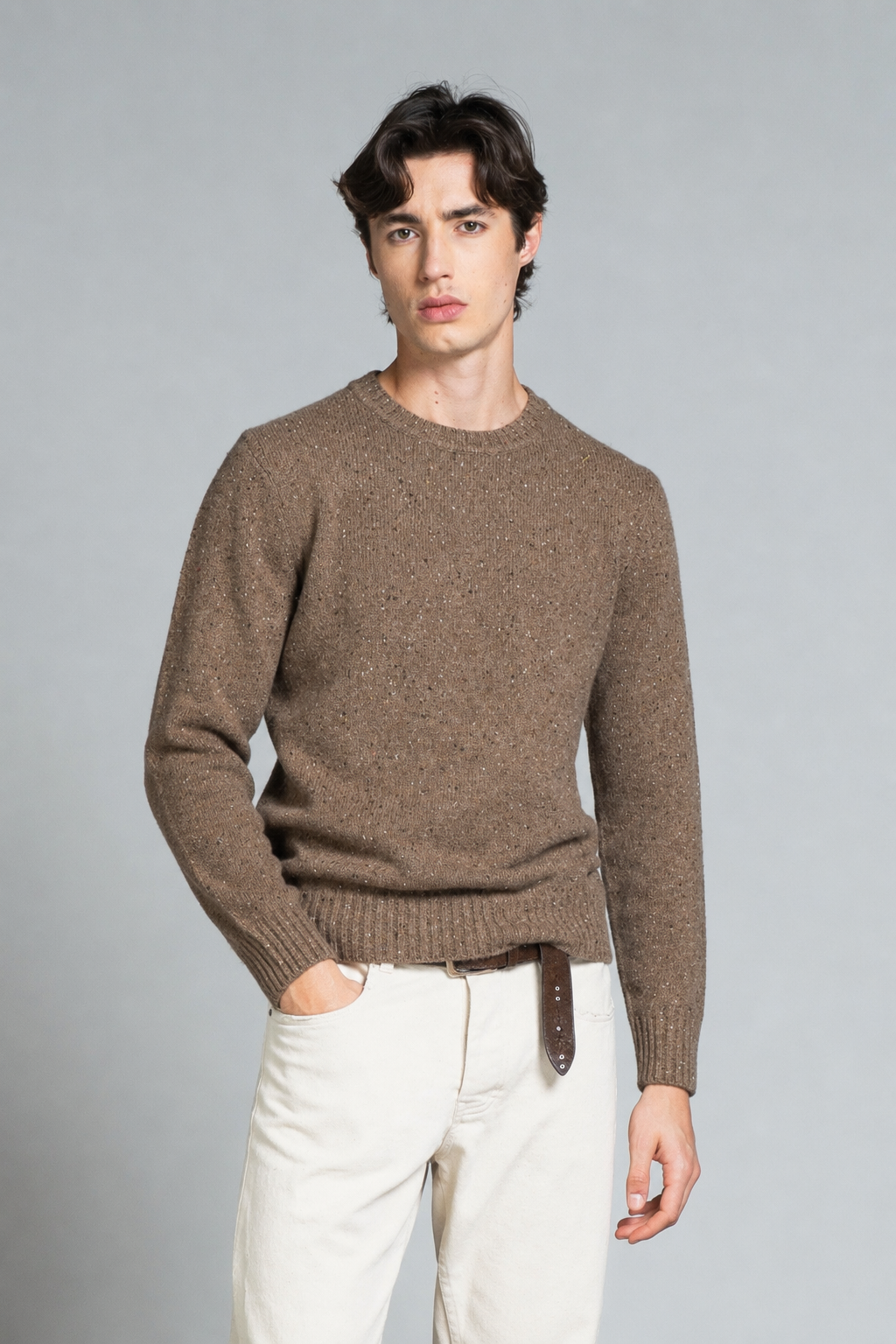 GEORGE ROUND NECK IN BLEND WOOL