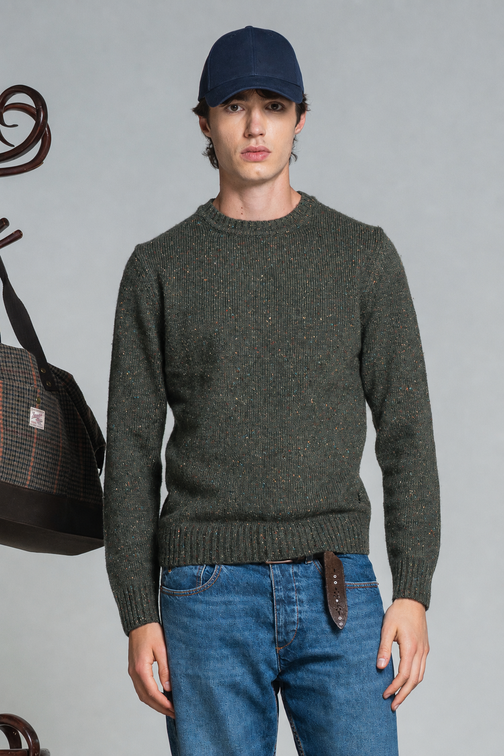 GEORGE ROUND NECK IN BLEND WOOL