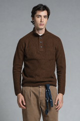JUSTE TURTLENECK BUTTON IN LAMBSWOOL