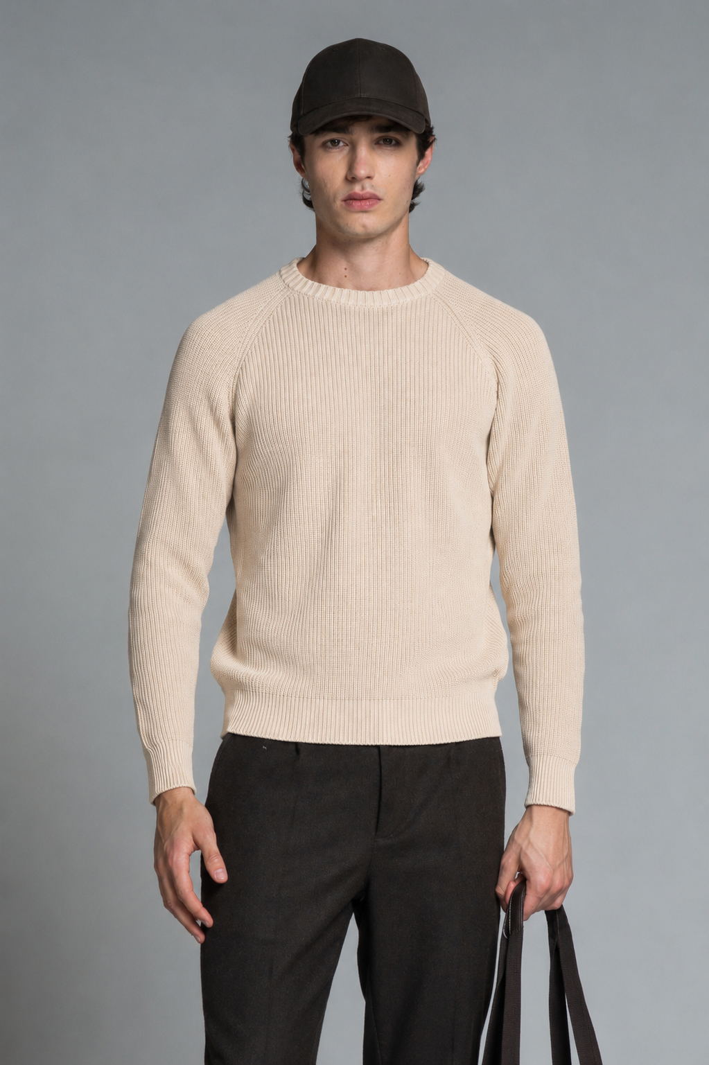 SIMON ROUND NECK IN COTTON STONE WASH