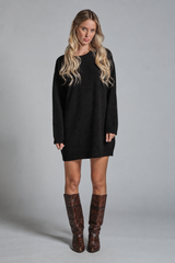 ALY ROUND NECK LONG IN LAMBSWOOL
