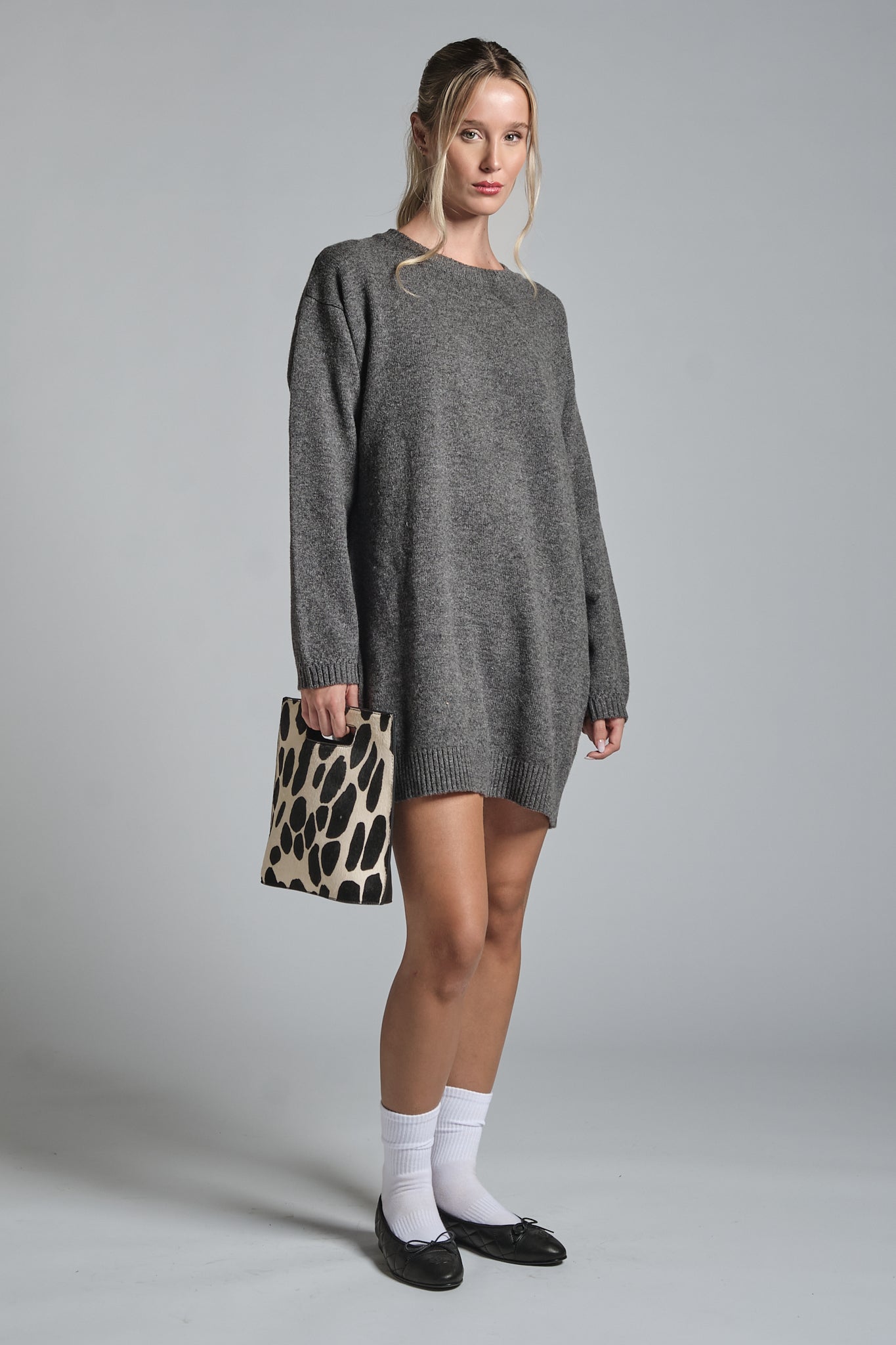 ALY ROUND NECK LONG IN LAMBSWOOL