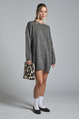 ALY ROUND NECK LONG IN LAMBSWOOL