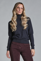 BERTA TURLE NECK IN WOOL MERCERIZED