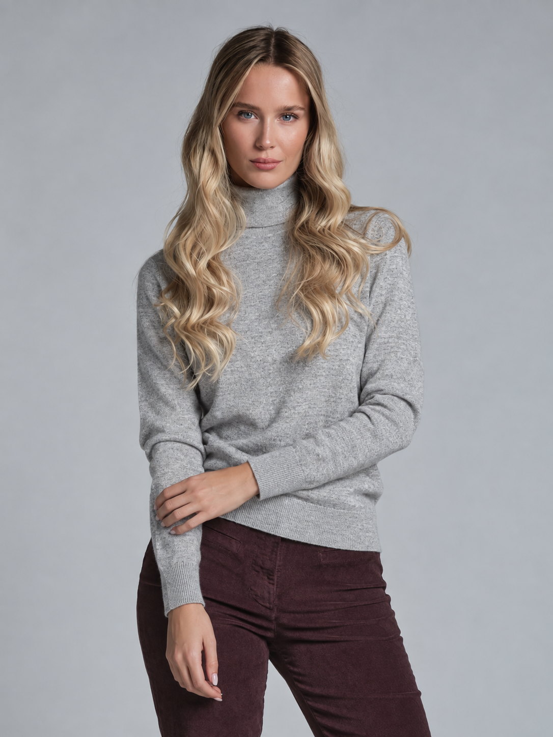 BERTA TURLE NECK IN WOOL MERCERIZED