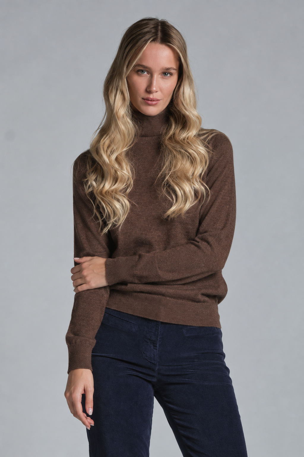 BERTA TURLE NECK IN WOOL MERCERIZED