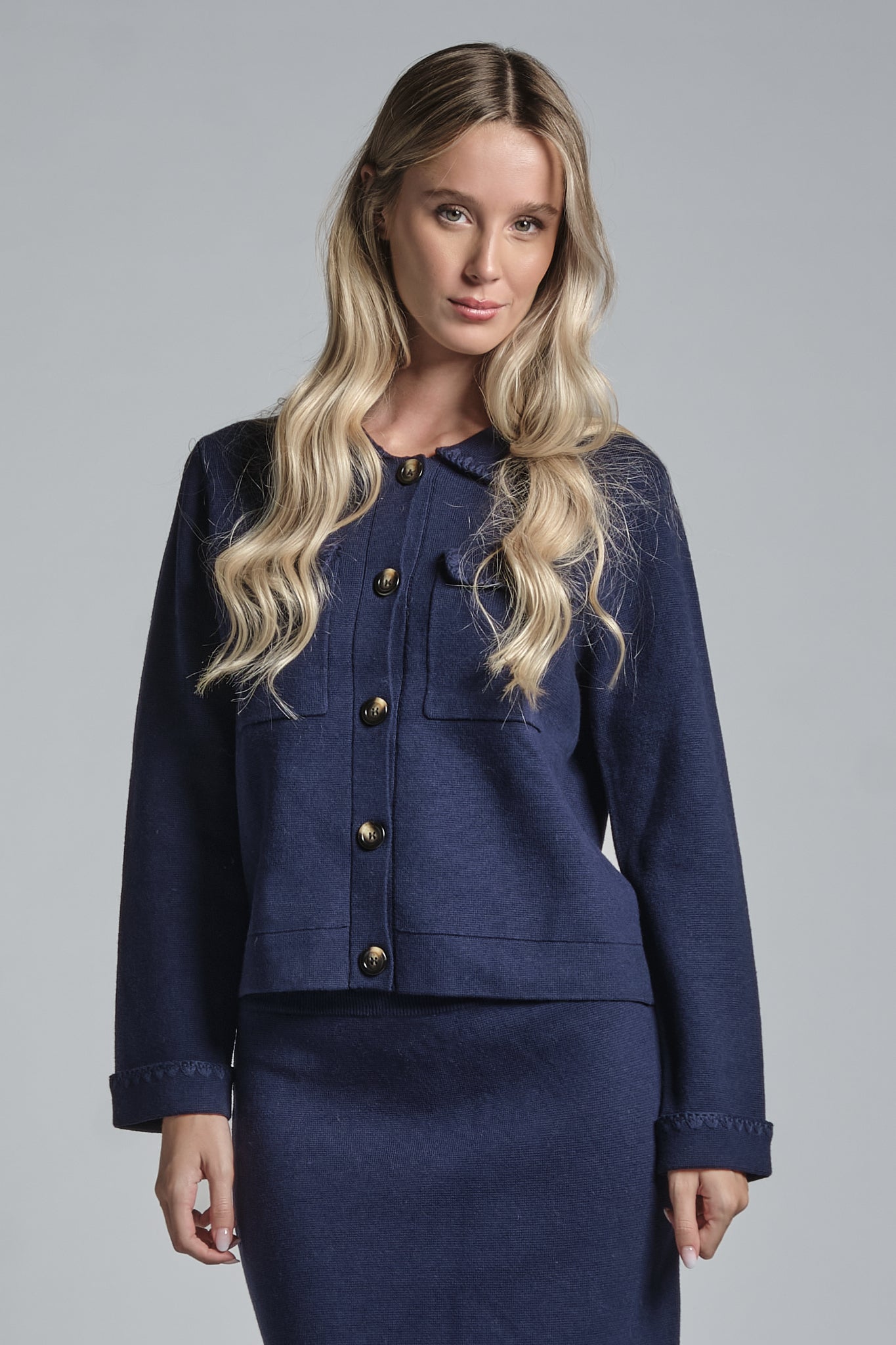 GALET SHIRT CARDIGAN IN MIXED WOOL
