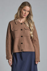 GALET SHIRT CARDIGAN IN MIXED WOOL