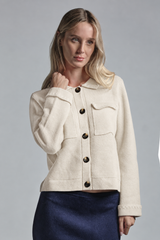 GALET SHIRT CARDIGAN IN MIXED WOOL