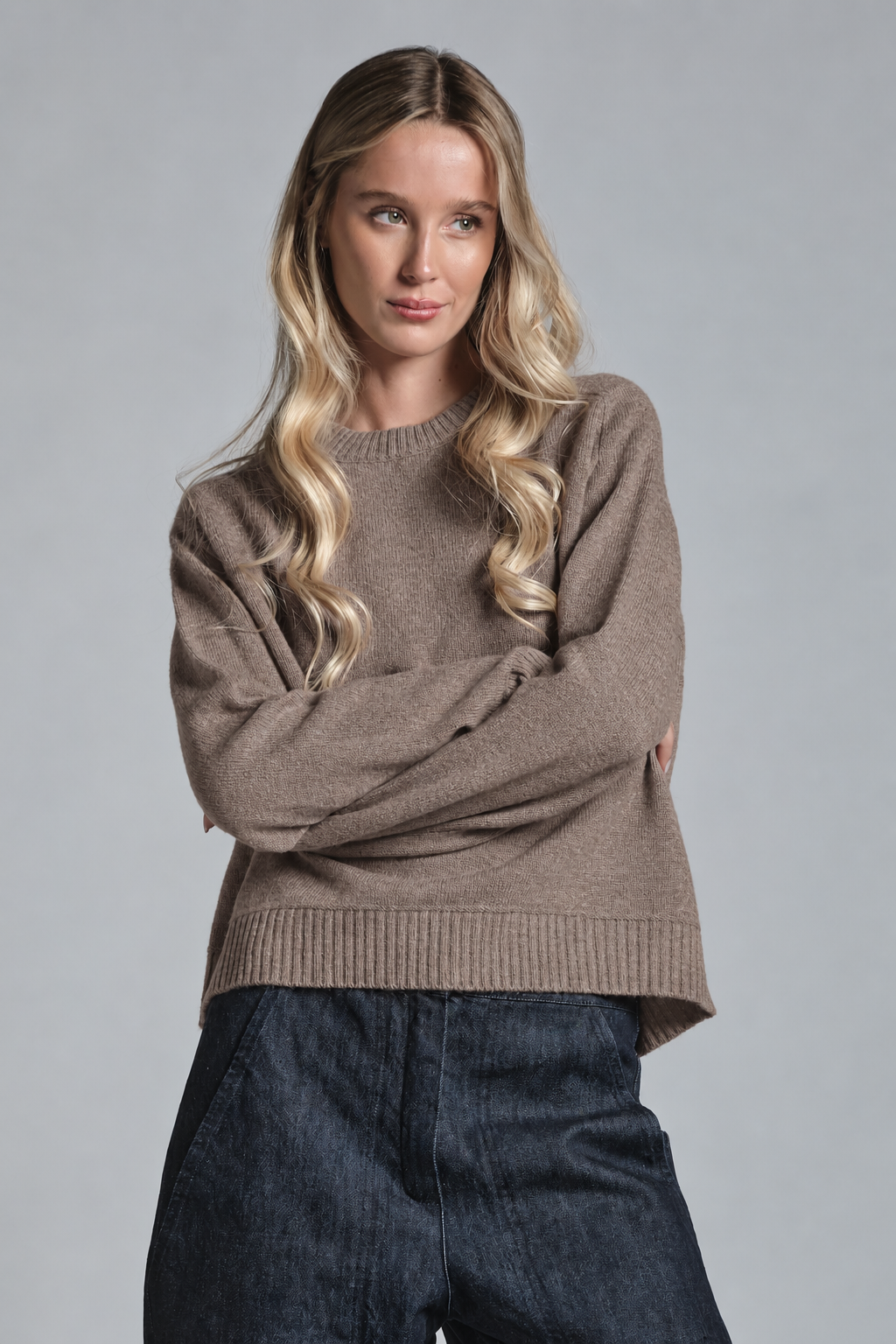 GERY ROUND NECK IN LAMBSWOOL