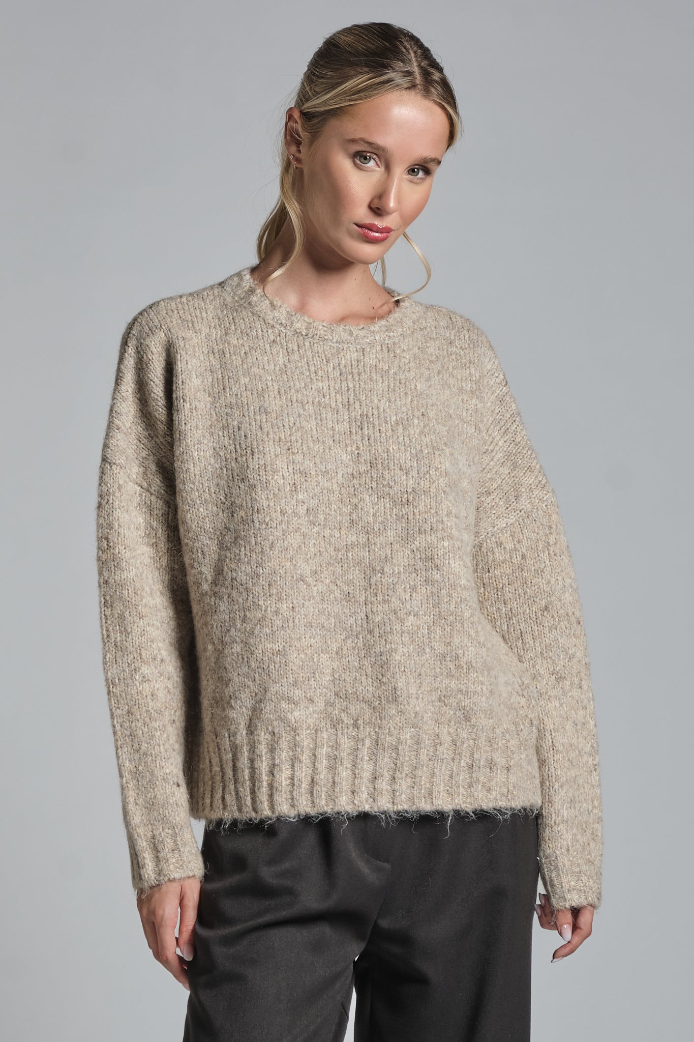 GIANNA BOAT NECK IN MIXED WOOL