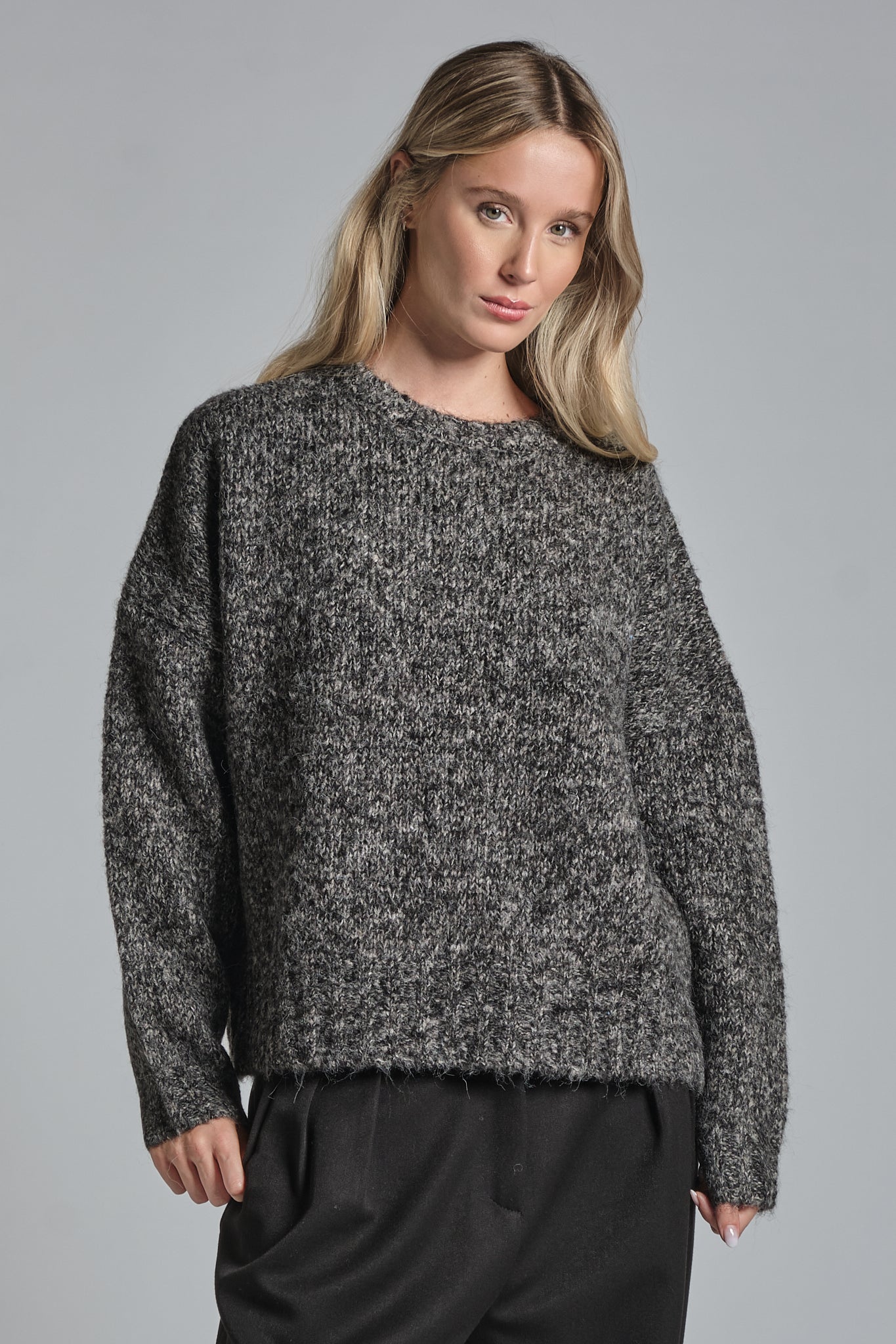 GIANNA BOAT NECK IN MIXED WOOL