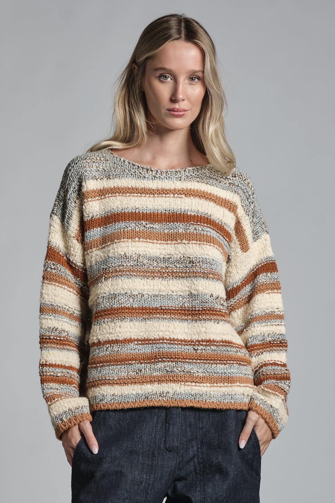 GLORA ROUND NECK IN MIXED WOOL