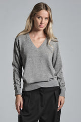 SILVY V NECK IN WOOL MERCERIZED