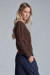 SILVY V NECK IN WOOL MERCERIZED