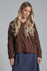 VALERY V NECK IN MIXED WOOL
