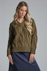 VALERY V NECK IN MIXED WOOL