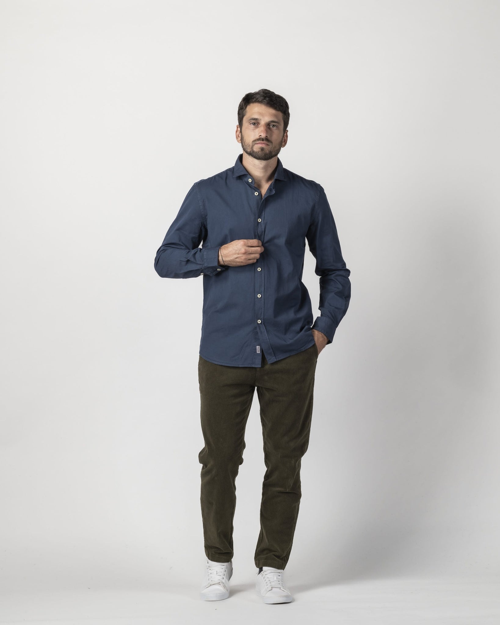 CAMICIA COLLO FRANCESE IN GABARDINA