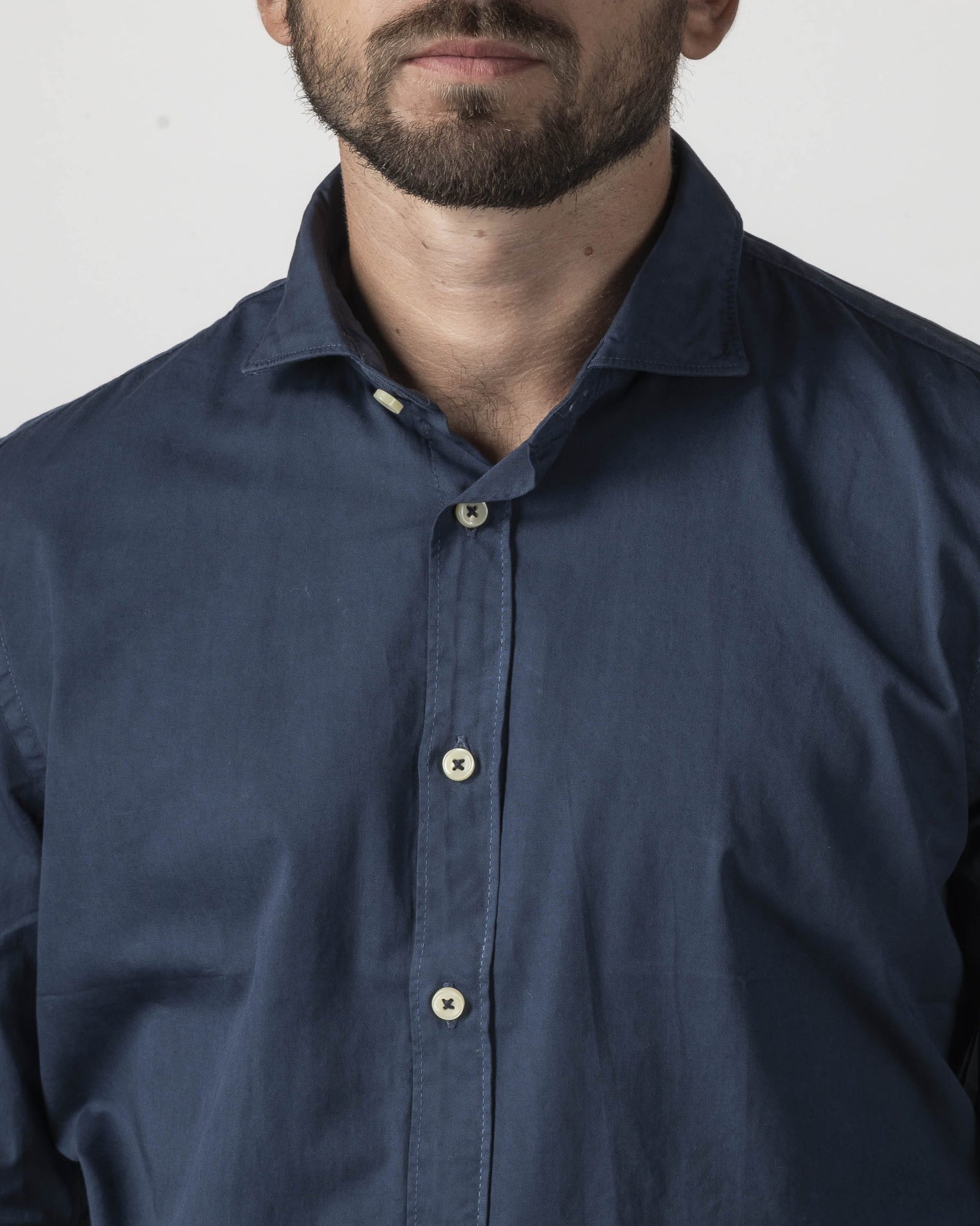 CAMICIA COLLO FRANCESE IN GABARDINA