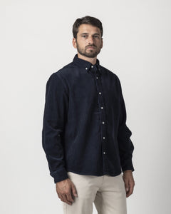 CAMICIA BUTTON DOWN IN VELLUTO A COSTE
