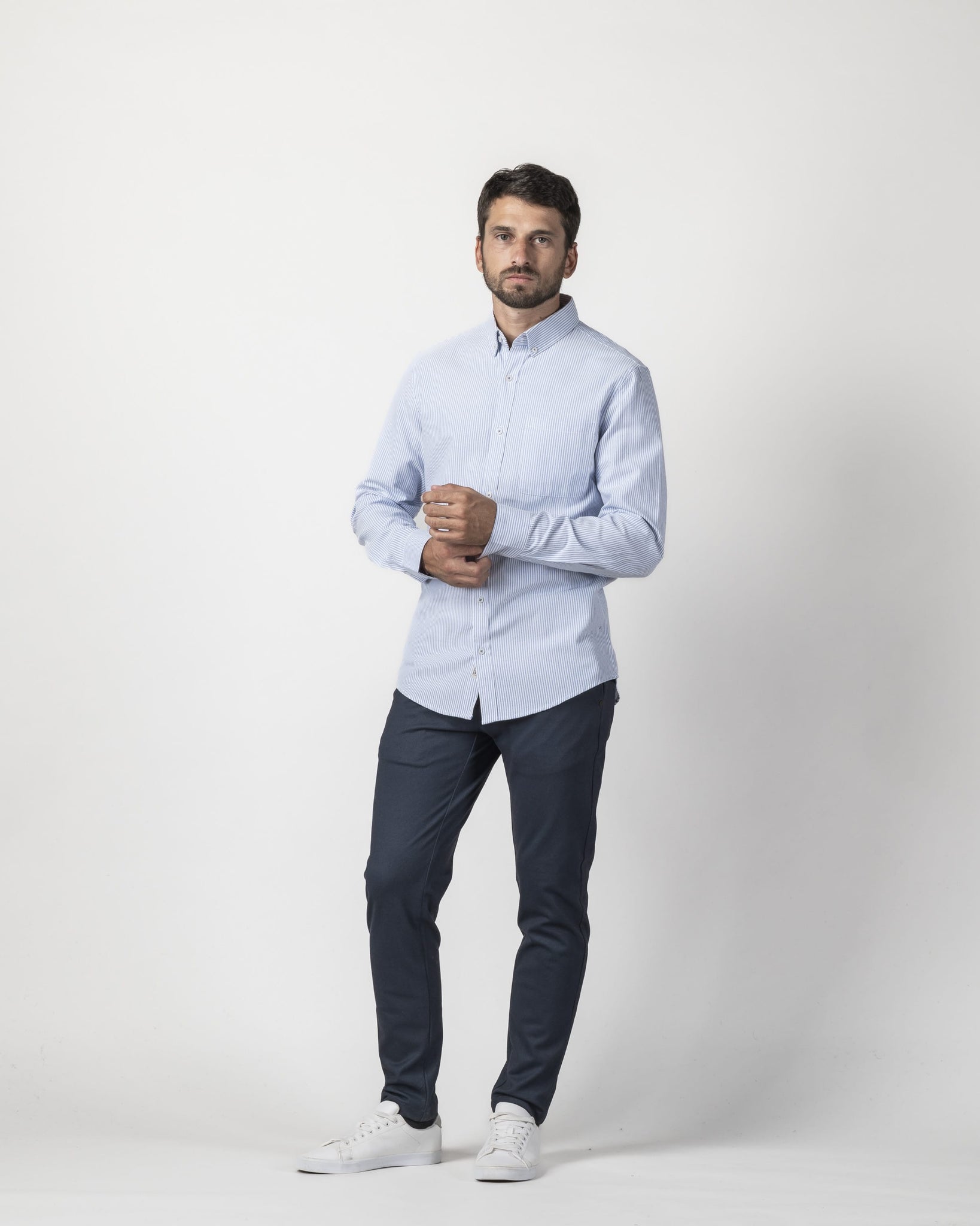 CAMICIA BUTTON DOWN OXFORD A RIGHE