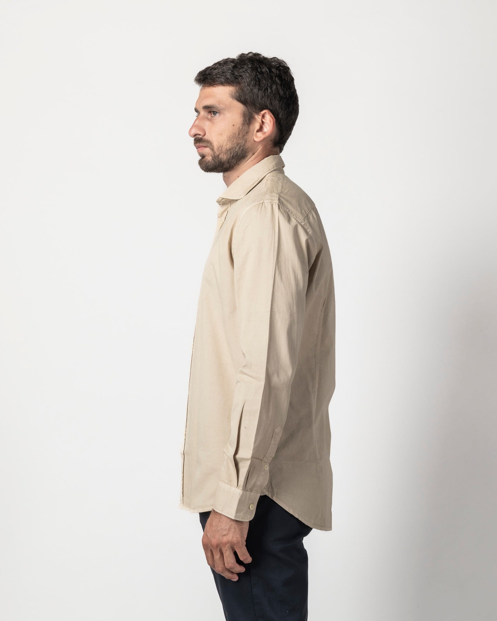 CAMICIA COLLO FRANCESE IN GABARDINA