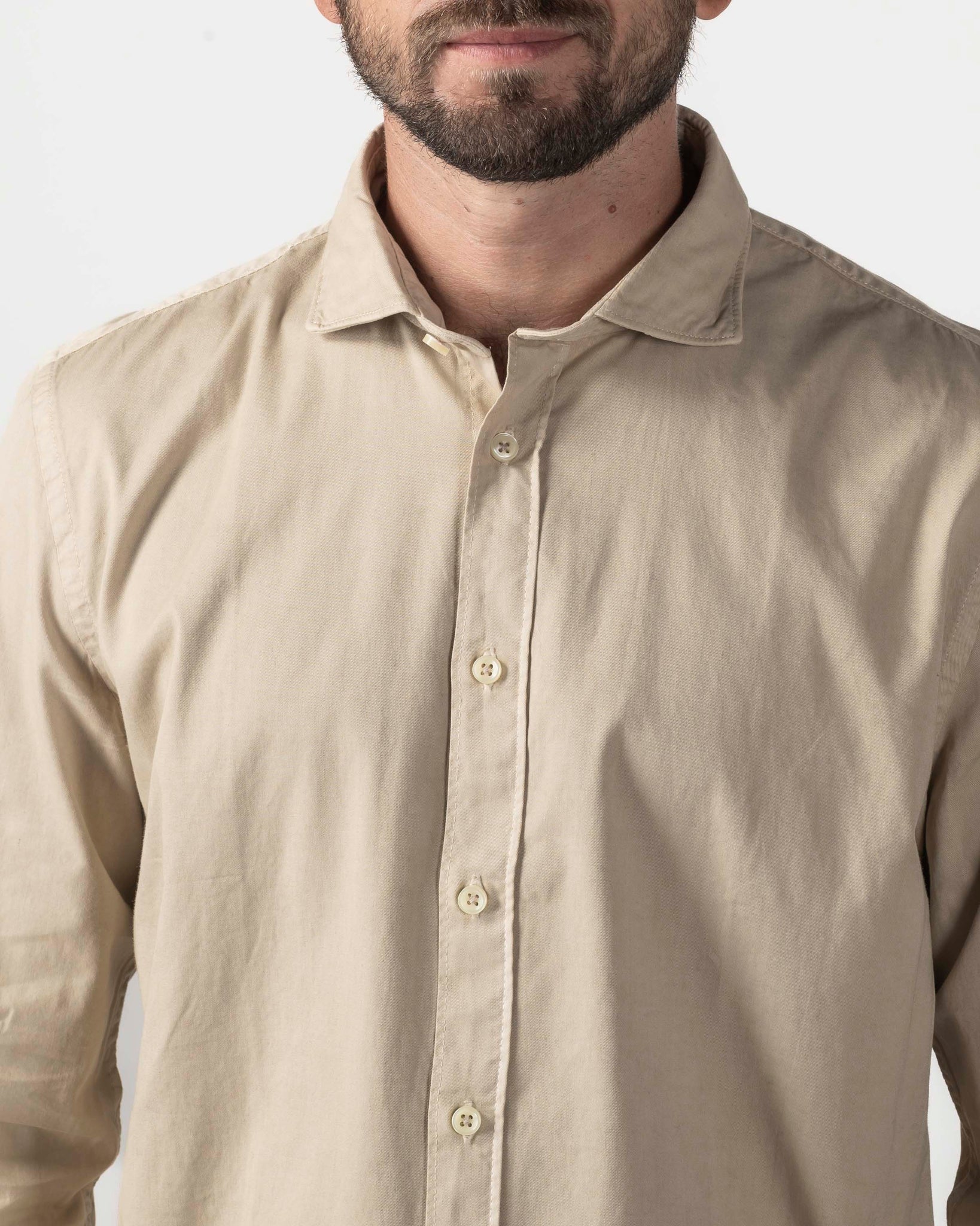 CAMICIA COLLO FRANCESE IN GABARDINA