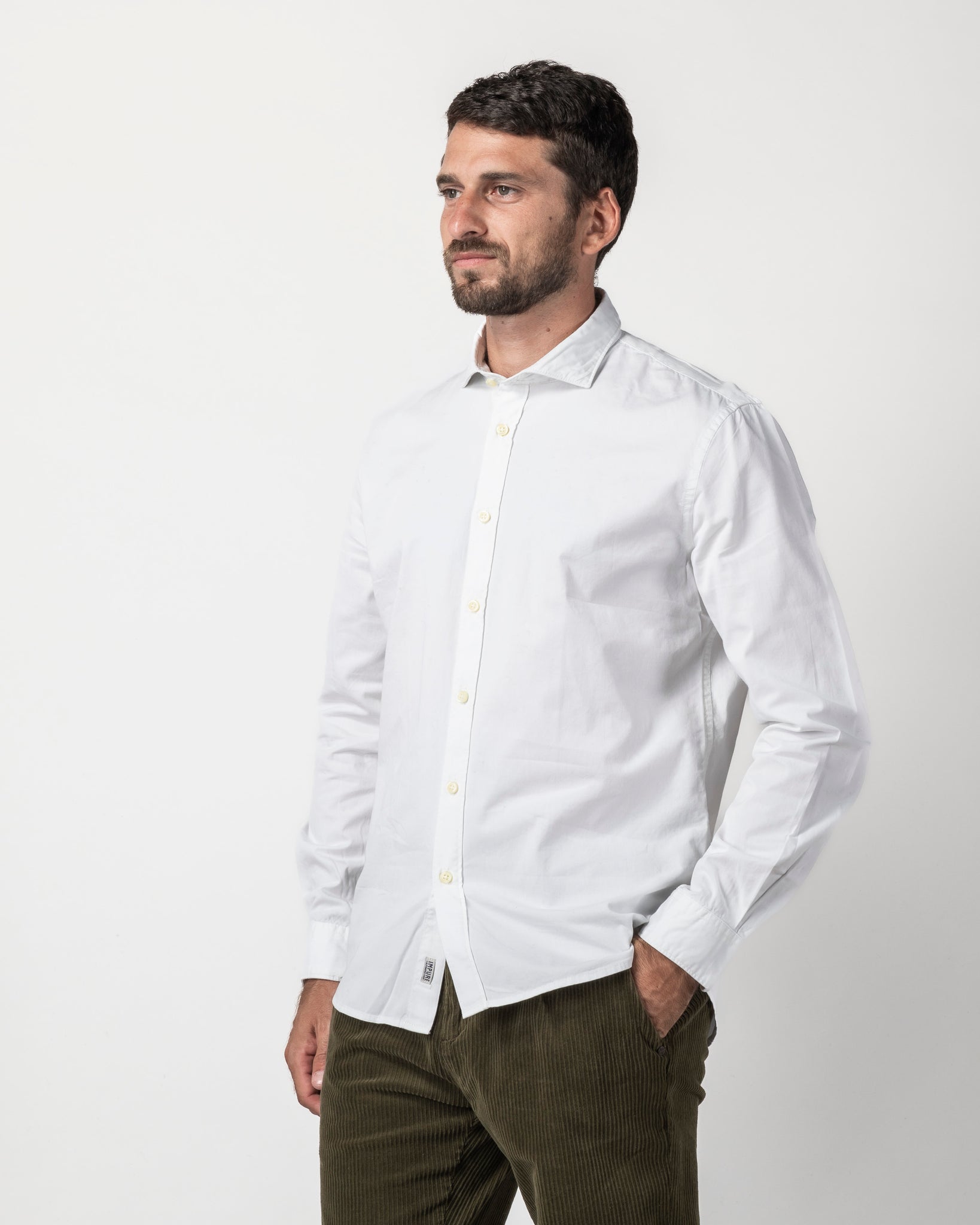 CAMICIA COLLO FRANCESE IN GABARDINA