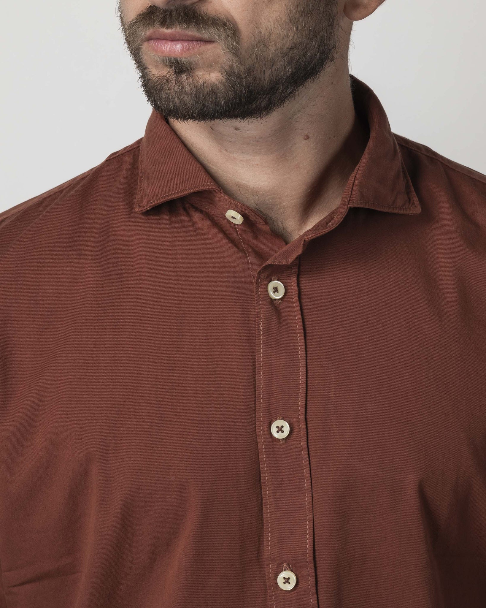 CAMICIA COLLO FRANCESE IN GABARDINA