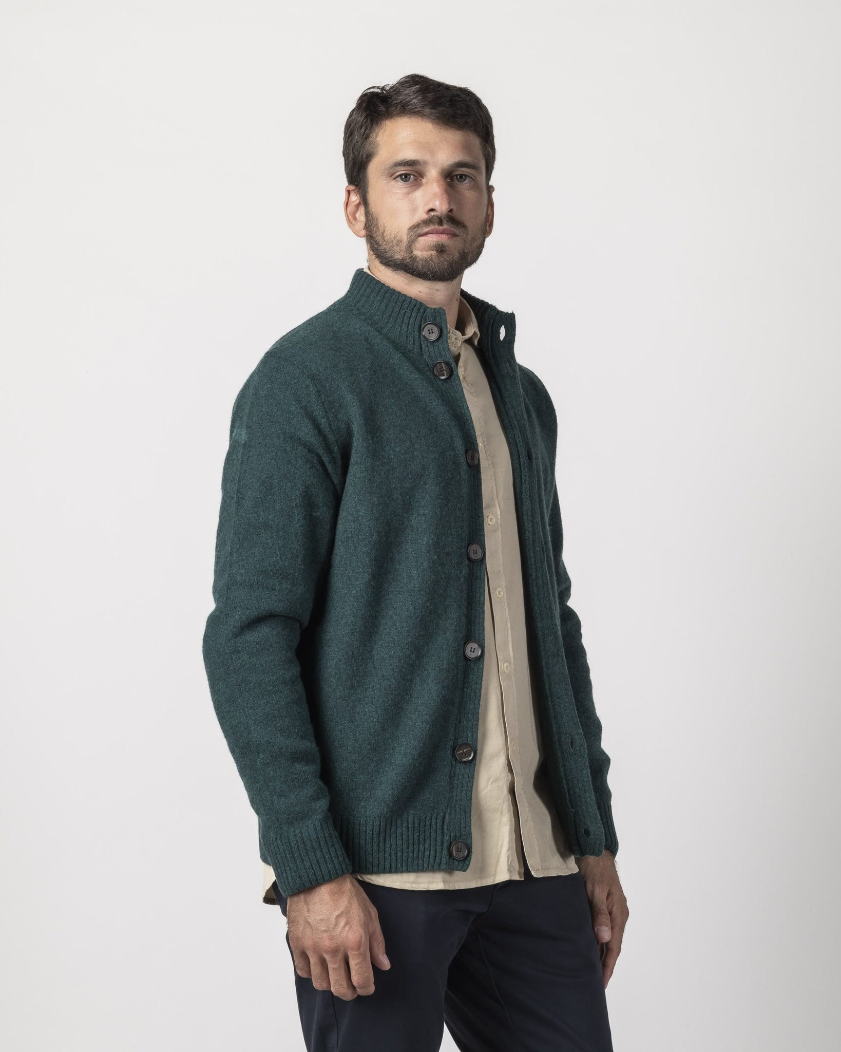 CARDIGAN CHIUSURA BOTTONI MISTO LANA