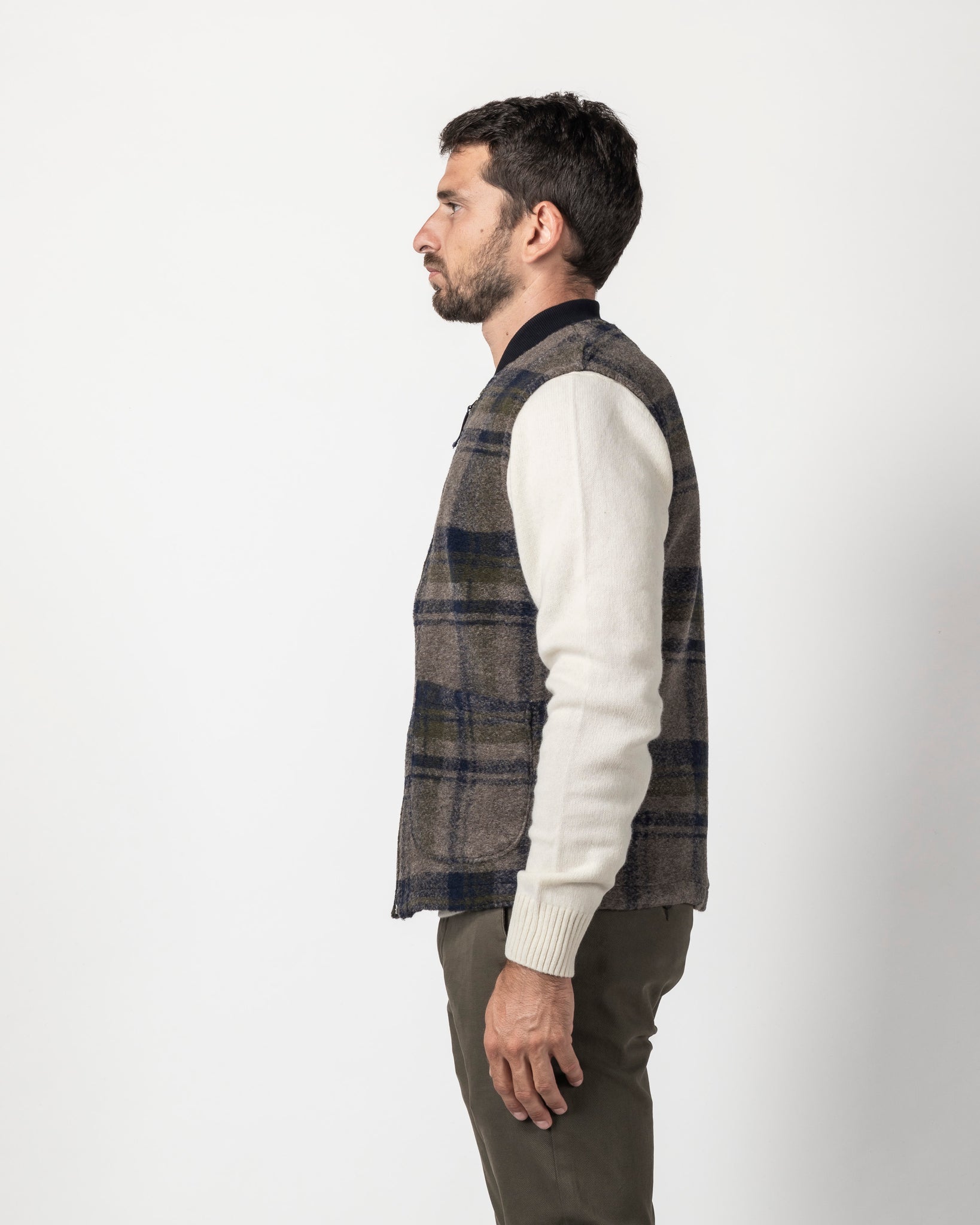 GILET MISTO LANA CON TASCONI