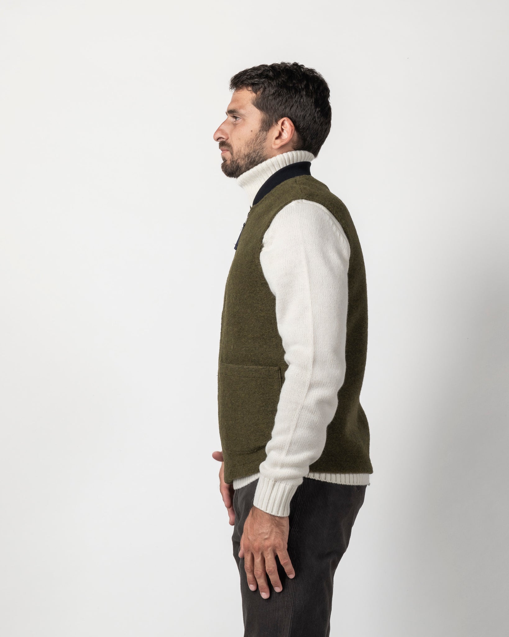 GILET MISTO LANA CON TASCONI