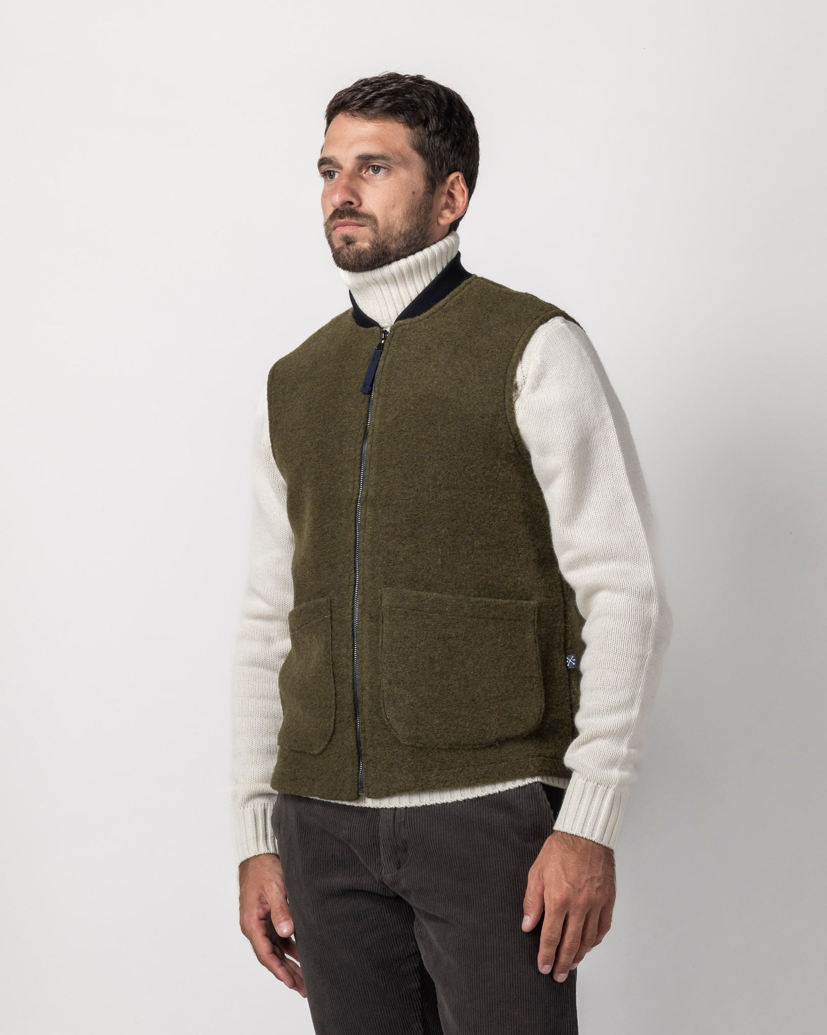 GILET MISTO LANA CON TASCONI