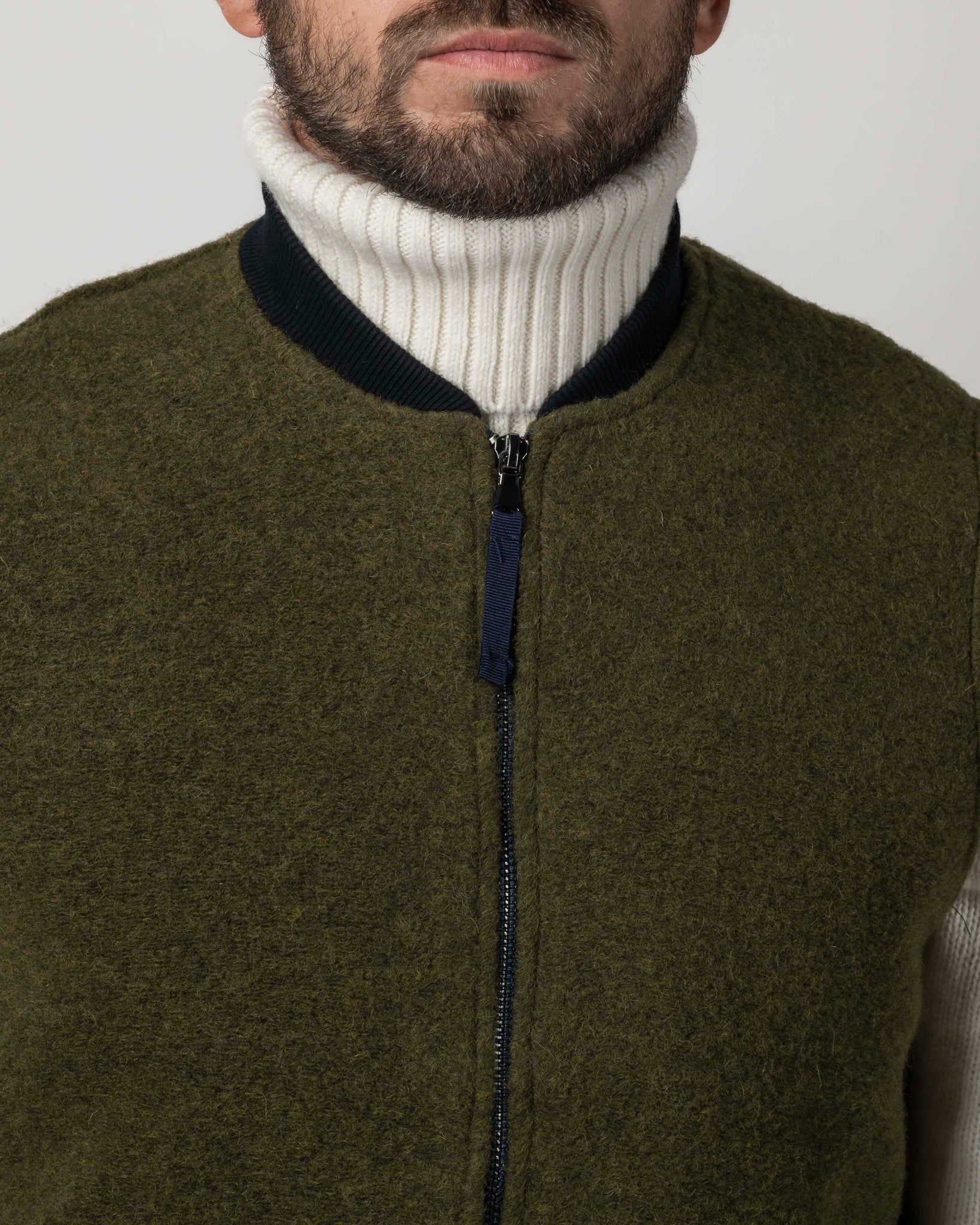 GILET MISTO LANA CON TASCONI